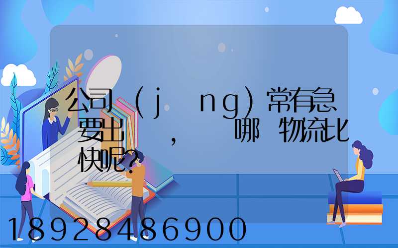 公司經(jīng)常有急貨要出，請問哪個物流比較快呢？